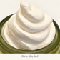 Creamy ivory whipped texture of RENATURALS Tallow Body Butter with the words Rich, silky feel and subtle gold accents.